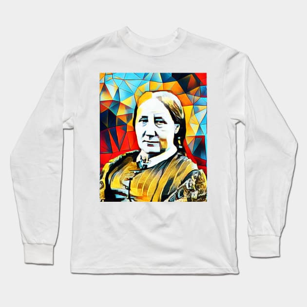 Elizabeth Gaskell Abstract Portrait | Elizabeth Gaskell Abstract Artwork 15 Long Sleeve T-Shirt by JustLit
